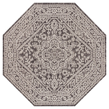 Sinjuri Medallion Textured Weave Indoor/outdoor Octagon Rug